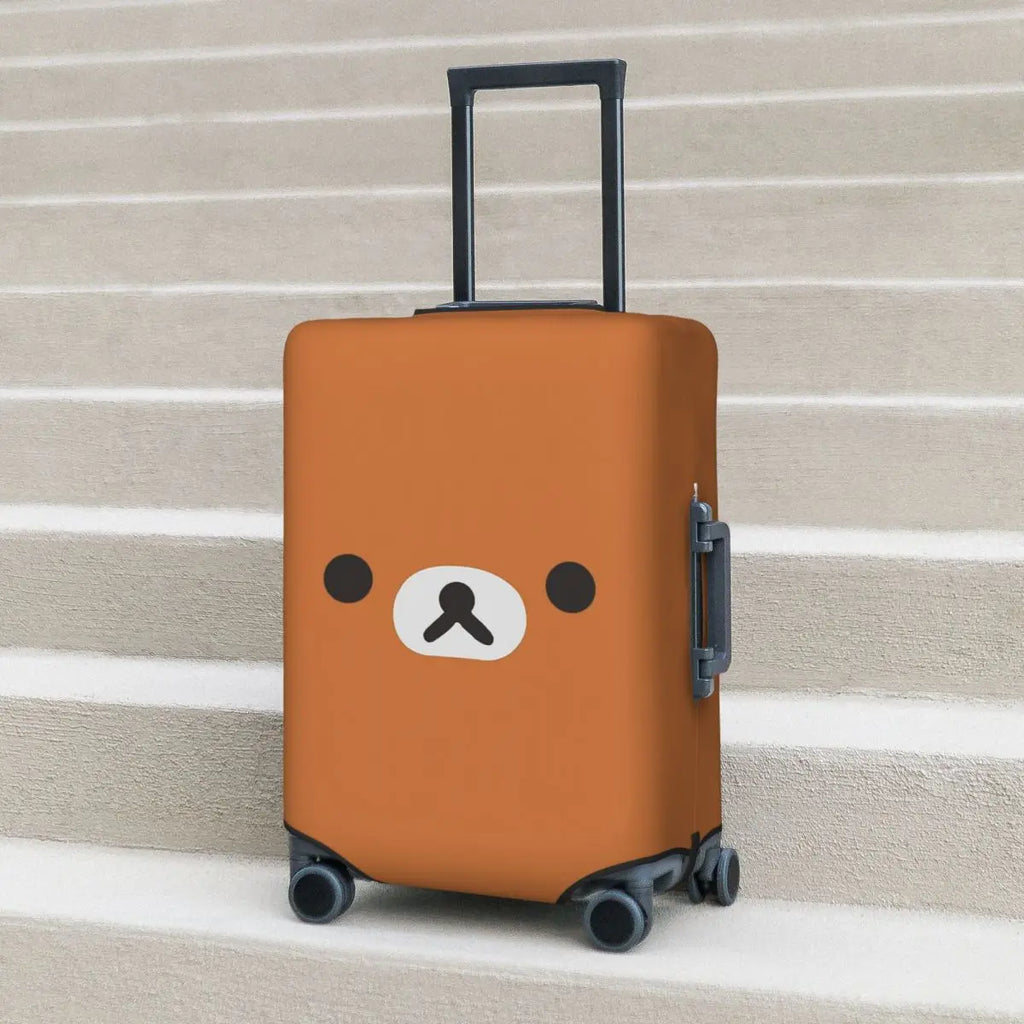 Rilakkuma Bear Face Suitcase Cover Protection Elastic Travel Luggage Protector Covers for 18-32 Inch