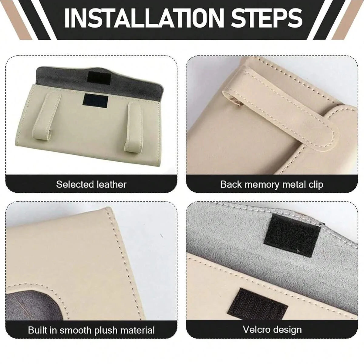 Car Visor Tissue Holder, PU Leather Car Hanging Tissue Box, General Car Interior Accessories for Most Cars