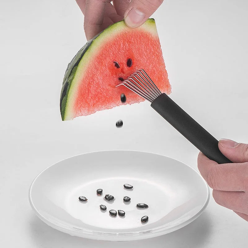 JUSTINLAU Portable Watermelon Seed Remover Stainless Steel Fruit Divider Manual Watermelon Seeding Fruit Digging Kitchen Gadget