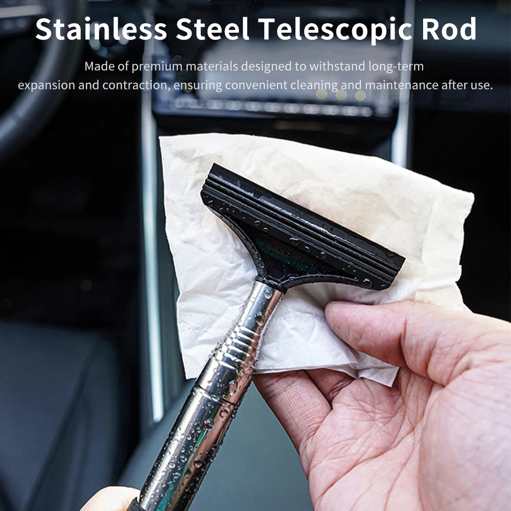 Portable Car Rearview Mirror Wiper Retractable Auto Windshield Wiper Arm Cleaning Supplies Rearview Mirror Water Remover