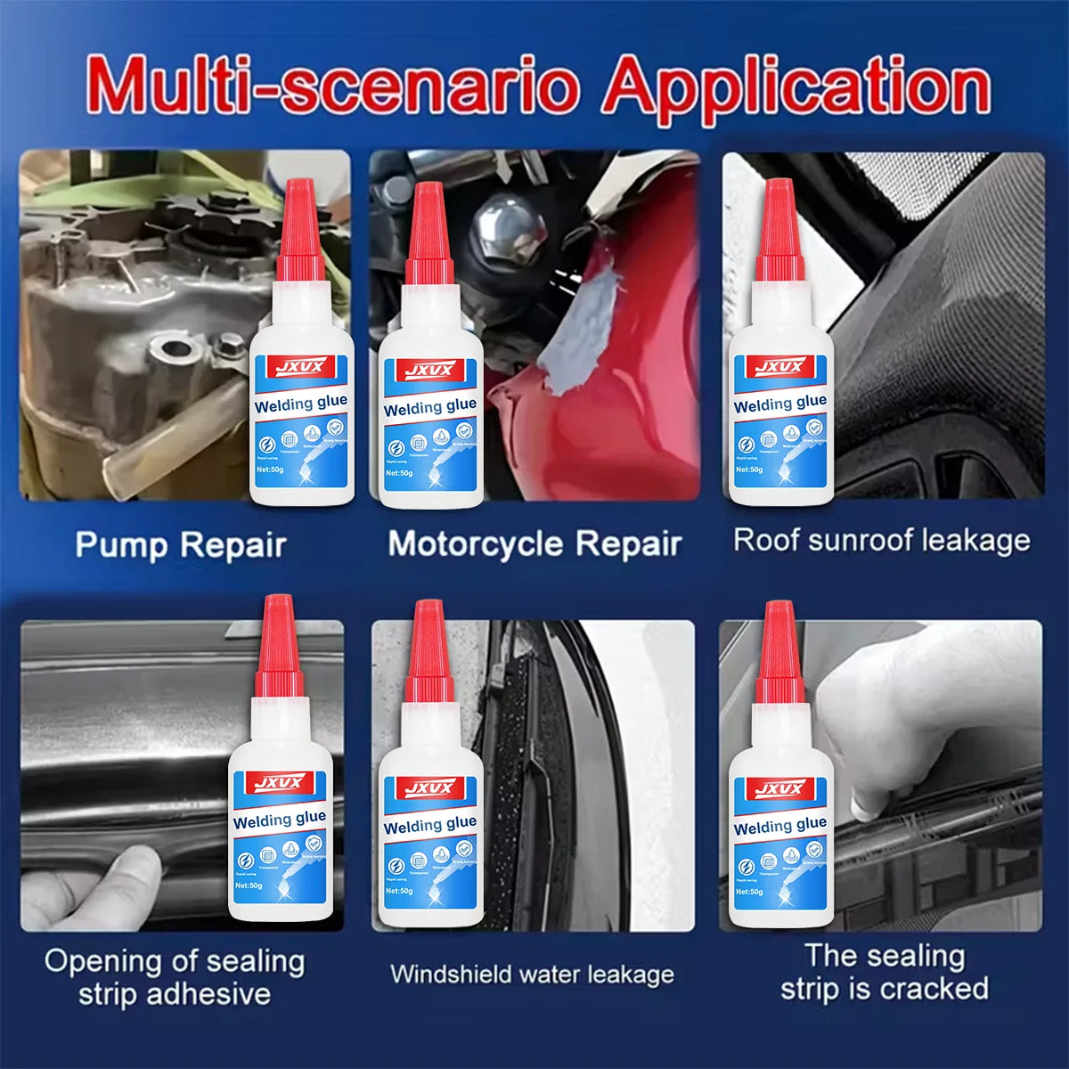 Super Strong Quick Grounding Glue Rubber Metal Wood Plastic Instant Glue Repair Resin Ceramic Metal Glass Quick Dry Adhesive Car Repair Tools at Home, 35/50g