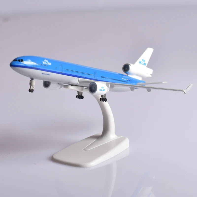 JASON TUTU 20CM KLM McDonnell Douglas MD-11 Aircraft Model Planel Airplane Diecast Metal 1/300 Scale Planes Collect Gifts