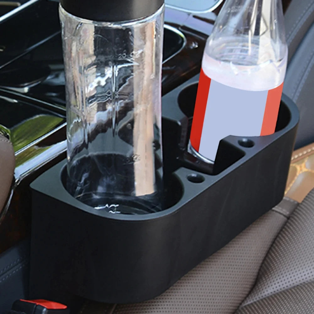 Leather Car Cup Holder: Add Stylish Storage to Your Vehicle with This Slotted Black Car Seat Box