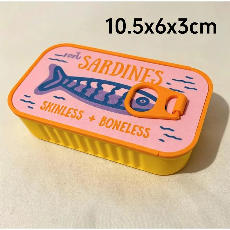 3d Printed Sardine Can Jewelry Box Easy Open Lid Necklace Earring Storage Case Practical Household Organizer Portable Container