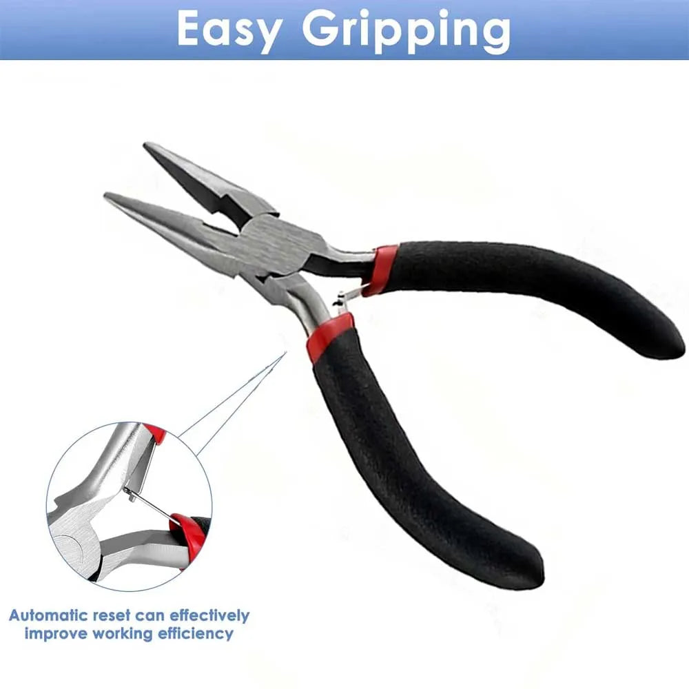 3-1pcs Making Pliers Set, Steel Crafting Tools, with Round Nose, Pointed, and Slant Tip, for Beading and Metalwork