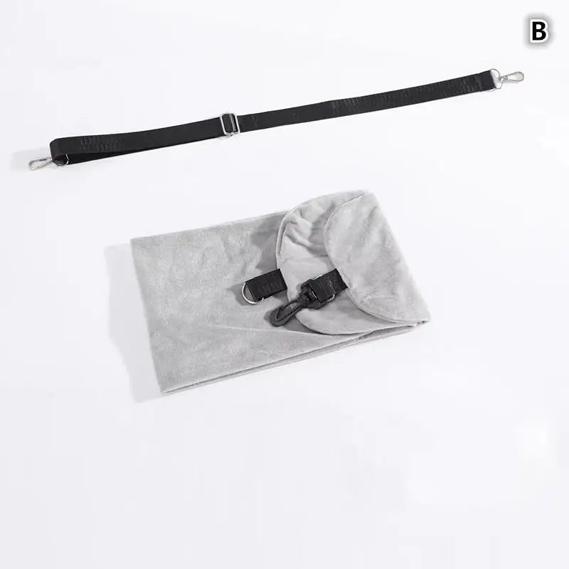 Travel Neck Pillow With Fillable Clothing Storage Bag U-Shaped Pillowcase Crystal Fleece Neck Pillow Cover For Airplane Travel