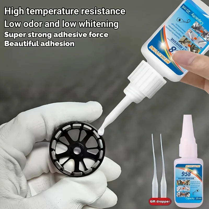 1pc/2pcs Magnetic Glue 20G, a Special Adhesive for Magnets, Fast-Curing Glue Suitable for Bonding Plastic, Metal, Wood,PVC,Nylon