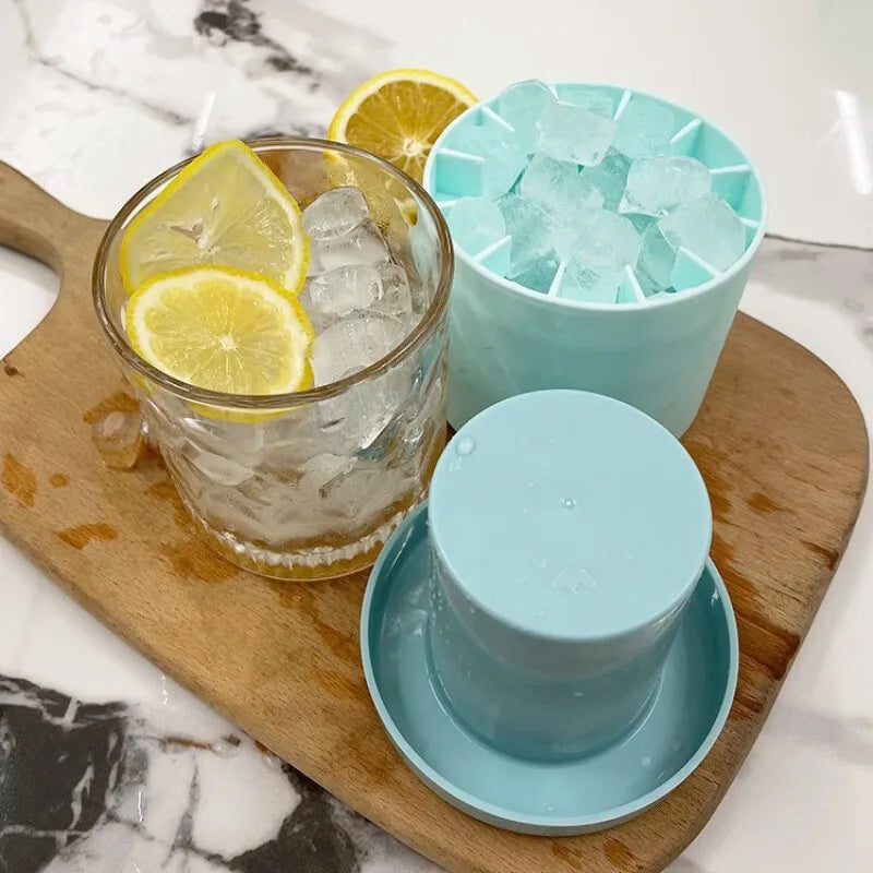 40/60 Ice Cubes Silicone Mold Round Ice Bucket Ice Storage Box Household DIY Refrigerator Freeze Ice Maker Creative Barware Tool