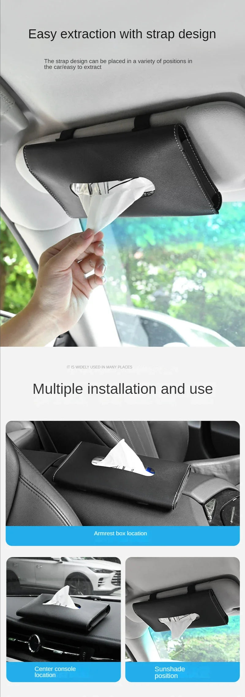 1Pcs Car Tissue Box Towel Sets Car Sun Visor Tissue Box Holder Auto Interior Storage Decoration for BMW Car Accessories