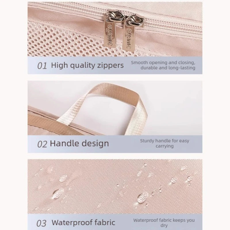 Travel Organizer Bag Set,Portable Large Capacity Foldable Storage Bag for Business TripLuggage Suitcase Clothe Closet Wall Mount
