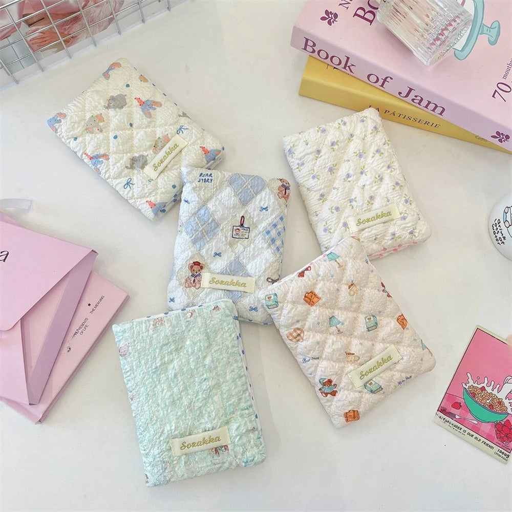 Cute Cartoon Flower Passport Cover for Women Multifunctional Polyester Travel Accessories Holder