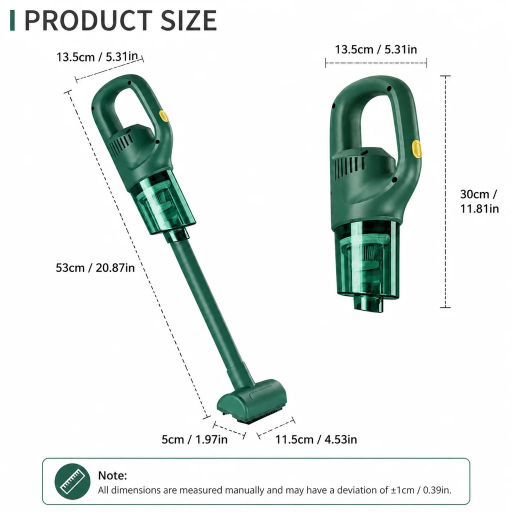 Portable Cordless Handheld Car Vacuum Cleaner with Multiple Attachments for Car Interior Seat Dust and Debris Cleaning