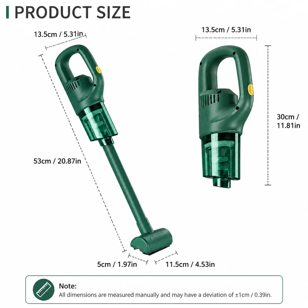 Portable Cordless Handheld Car Vacuum Cleaner with Multiple Attachments for Car Interior Seat Dust and Debris Cleaning