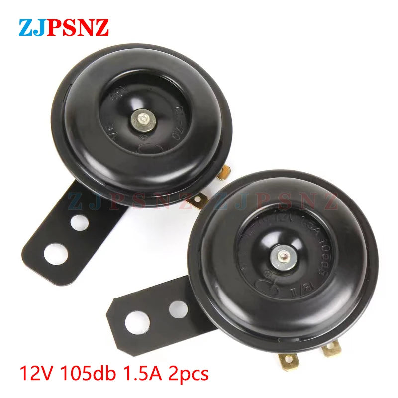 Horn 6V 12V 24V 36V 48V 60V 72V Scooter EBike Motorcycle Electric Horn Kits 105db 110db Waterproof Round Super Loud Horn Speaker