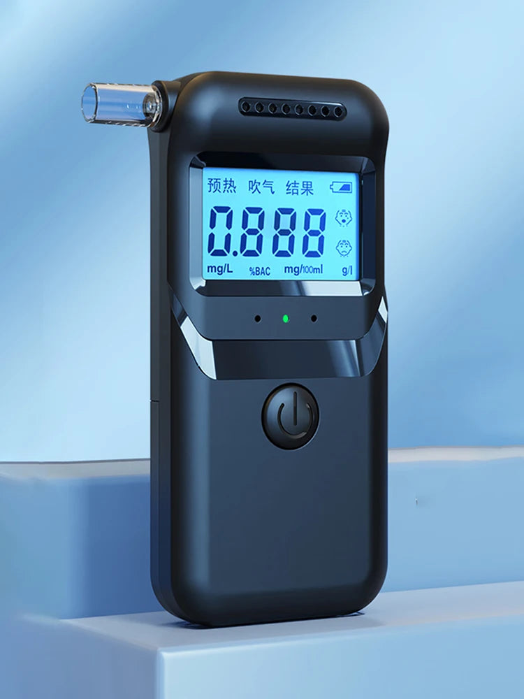 Digital Alcohol Breathalyzer Accurate LCD Display Alcohol Detector with 5 Mouthpieces Drunk Driving Analyzer for Home Party Use