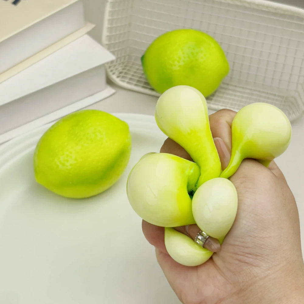 Handmade lemon Stress Ball Squeeze Toy, Slow Rebound Fruit Mango Squishy Fidget Ball, ASMR Sensory Stress Relief Toy Gifts