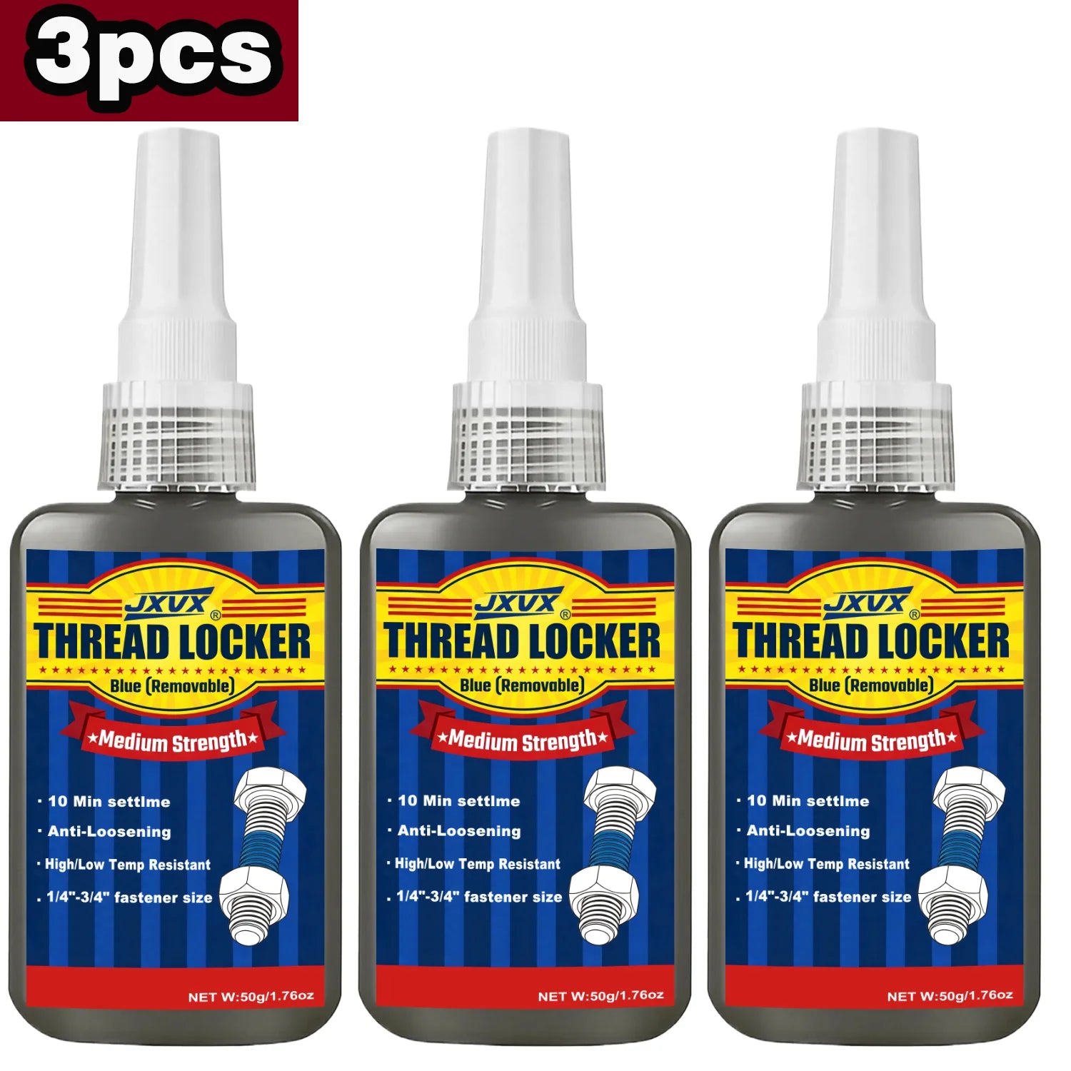 50ML 243 Blue Medium Strength Threadlockers,Universal Thread Adhesives,For All Metal Threaded Components,Removable Waterproof