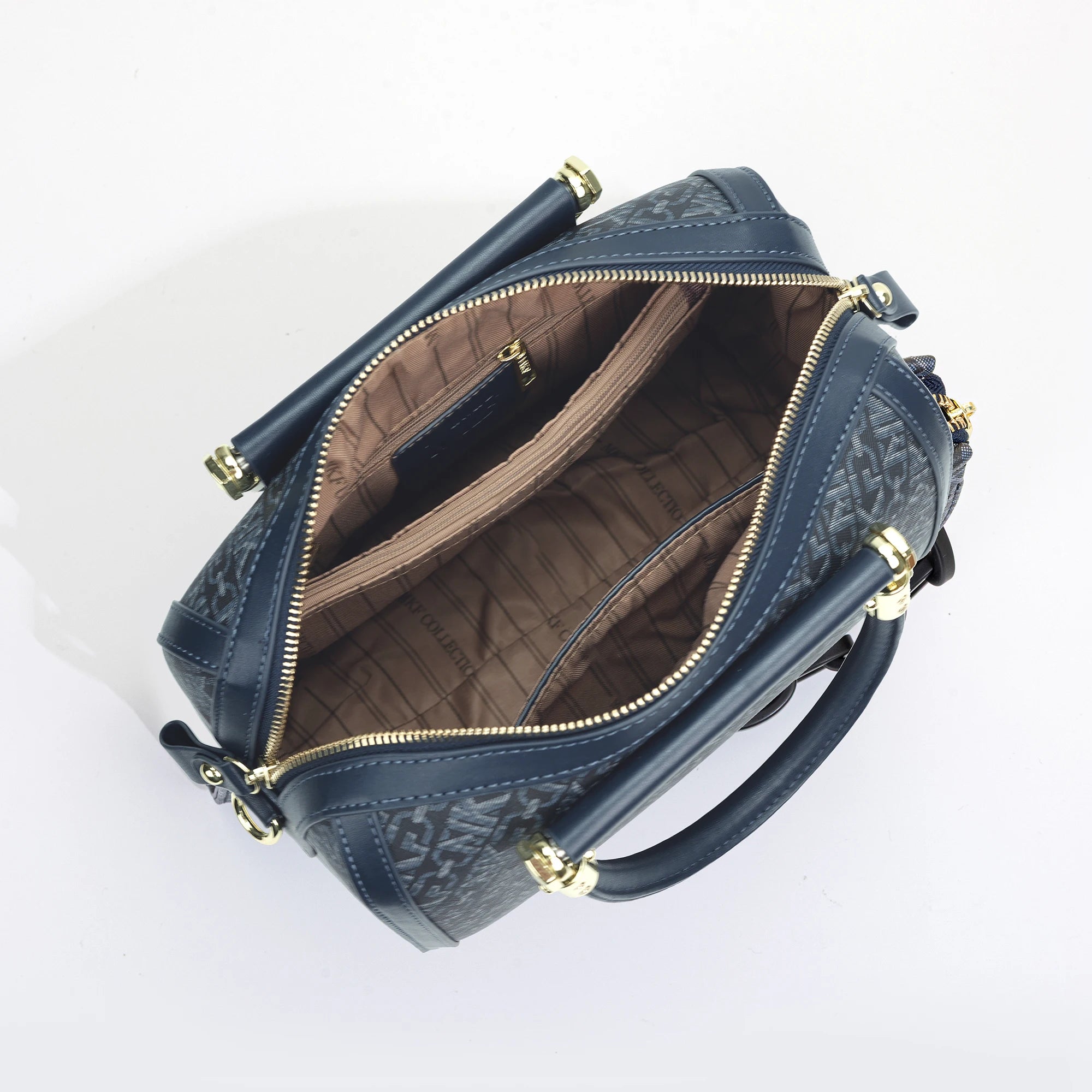 Vintage Floral Lock Boston Handbag for Women, Cylindrical Shaped Pillow Bag, Front Zipper Pocket, Detachable Adjustable Leather Crossbody Strap, Multi-Compartment Daily Commuter Shoulder Bag
