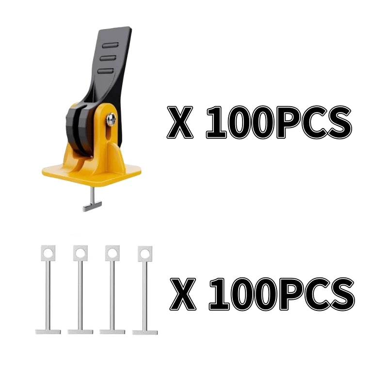 200PCS Reusable Tile Leveling System For Leveling Floor Tiles Hand Tile Leveling Device Construction Tools Parts Set