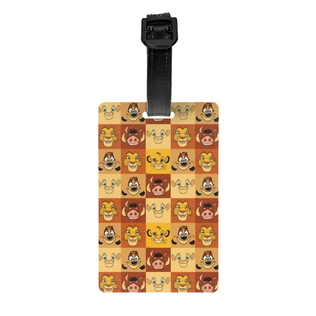 Custom Rafiki Luggage Tag With Name Card The Lion Cartoon K-Kings Privacy Cover ID Label for Travel Bag Suitcase