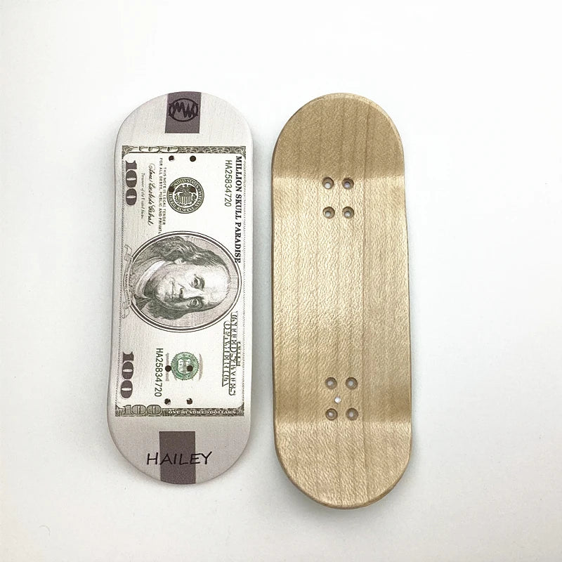 34mm Fingerboard Deck with Real Wear Graphic Professional Handmade Canadian Maple Board