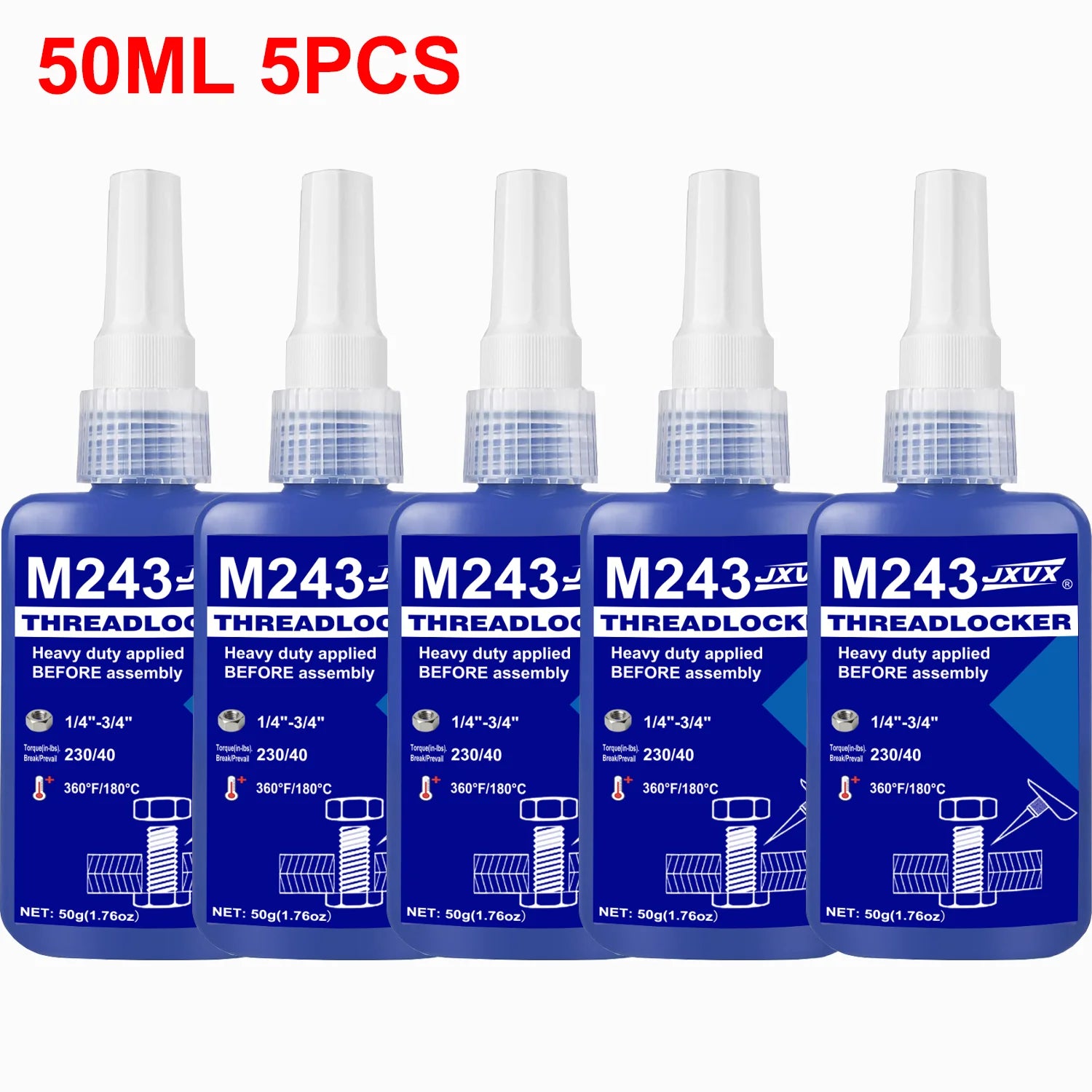 50ml Threadfixing Agent, Medium Strength Blue Anaerobic Adhesive for Fixing Nuts and Bolts, Anti-loosening, Anti-corrosion, Oil