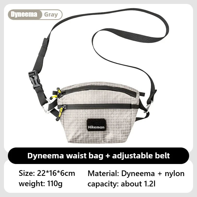 Outdoor Chest Bag UHMWPE 1.2L Large Capacity Waterproof Adjustable Lightultra Bag for Camping Hiking Cycling Running Fishing