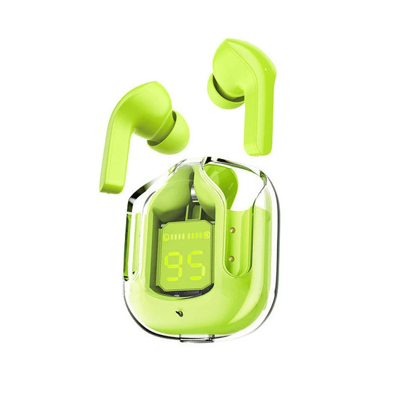 BT30 Wireless Bluetooth Headset Transparent Design with LED Digital Display Stereo Sound TWS Earphone for Sports Working-Air