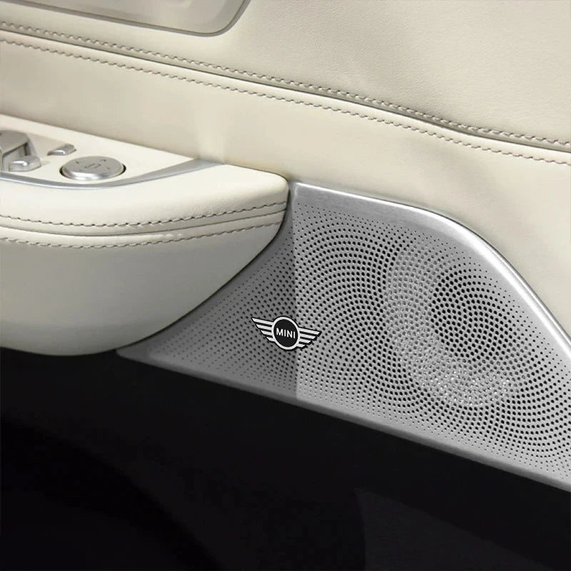Mini Badge Aluminum 3D Car Audio Stickers For Mini Cooper JCW Works F54 F55 F56 F57 F60 R50 R52 R53 R55 R56 R57 R58 R59 R60 R61