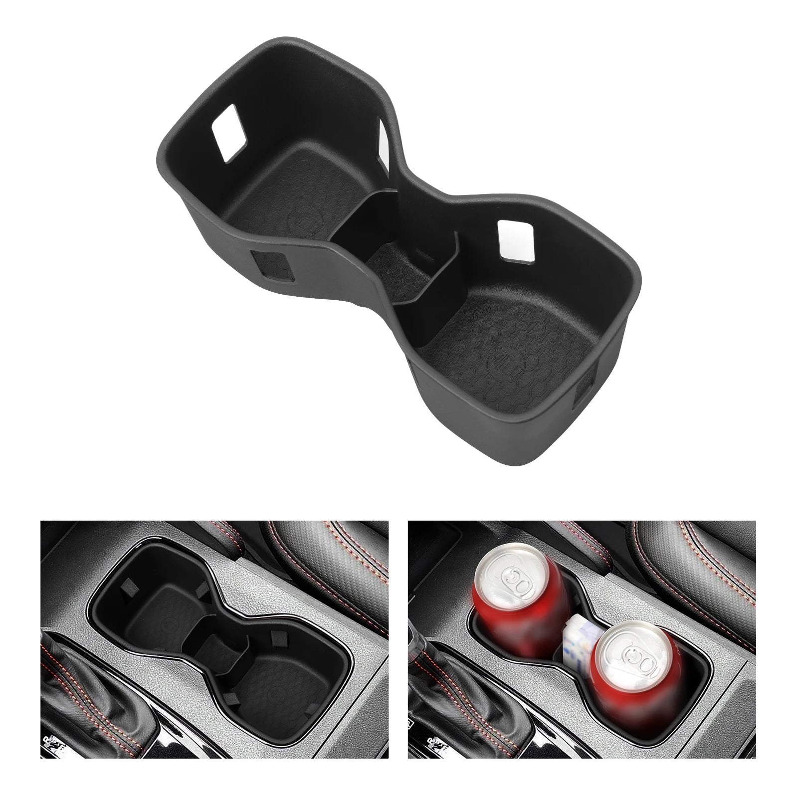 Smabee for Nissan Frontier 2022-2025 2026 Limiter Fixed Console Water Cup Holder Storage Box Tray Silicone Car Accessories Black