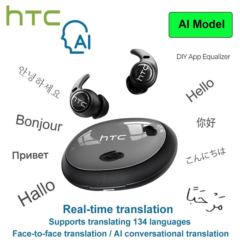 Sleeping Noise Reduction Earbuds HTC Original NE76 AI Translation Wireless Bluetooth Earphones HIFI Music Stereo Sound Headphone