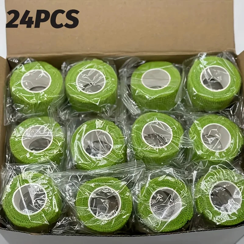 24Rolls Medical Adhesive Bandage Elastic Breathable Sports Self Adhesive Tape Camouflage Wrap Finger Tape Wrist Ankle First Aid