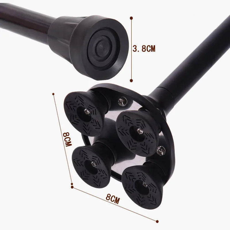 Non-slip Walking Sticks For The Elderly Retractable Aluminum Alloy Multifunctional Cane With Led Light Old Men Crutch