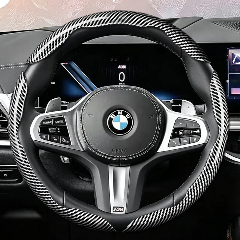 Suitable for Bmw Carbon Fiber Texture Steering Wheel Cover  for X3 3 5 2 4 1 7 8 Series X1 X5 X2 X4 X6 X7 Ix I4 I5 I7 Z4