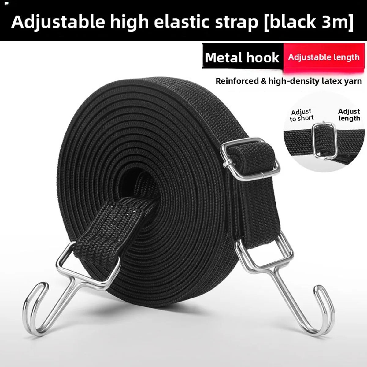 Motorcycle Elastics Rubber Luggage Rope Cord Hooks Bikes Rope Tie Auto Luggage Roof Rack Strap Fixed Band Hook Car Accessories