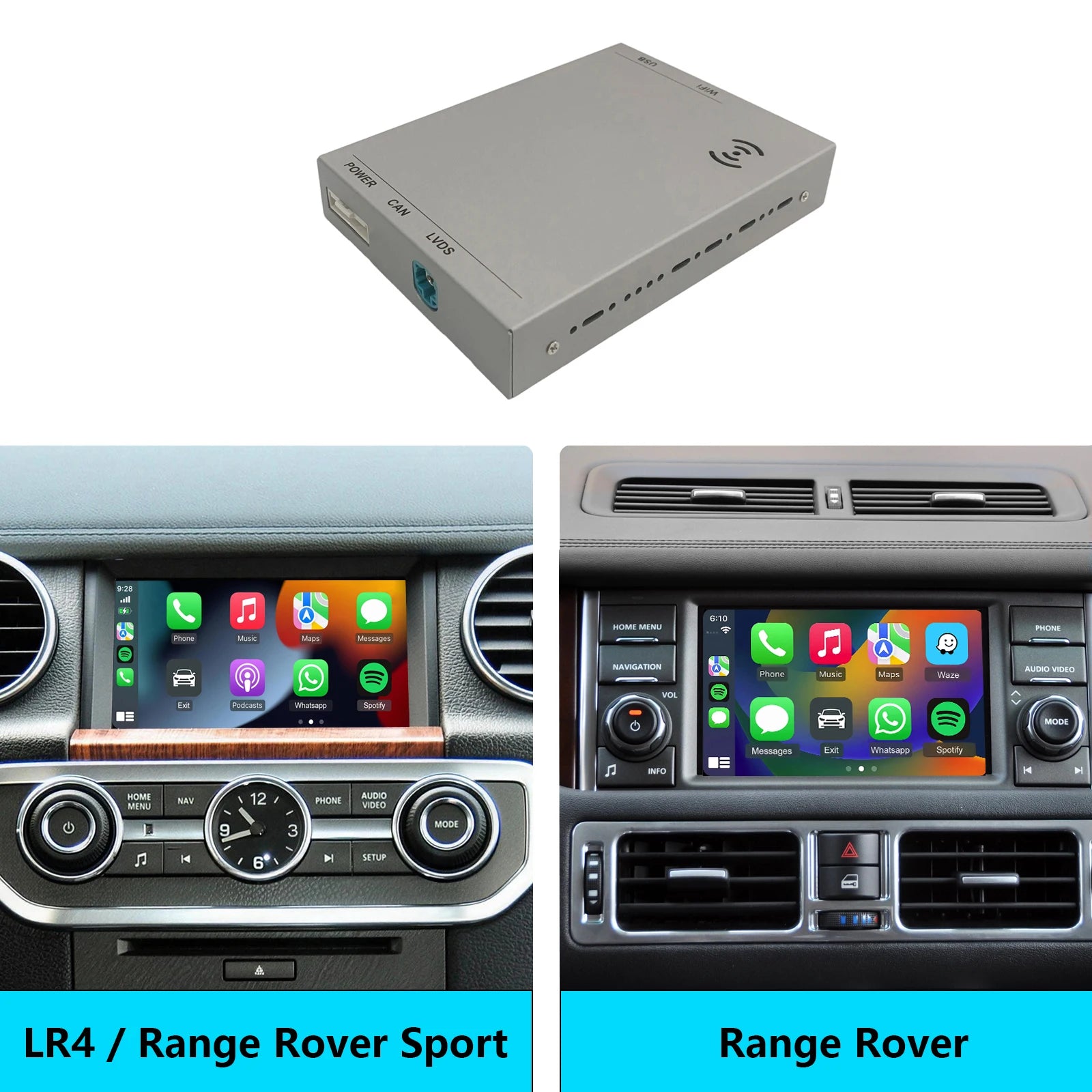 Wireless CarPlay & Android Auto Interface for Land Rover LR4 Discovery4 Range Rover Sport 2010-2012, Only Fit OEM DENSO Unit