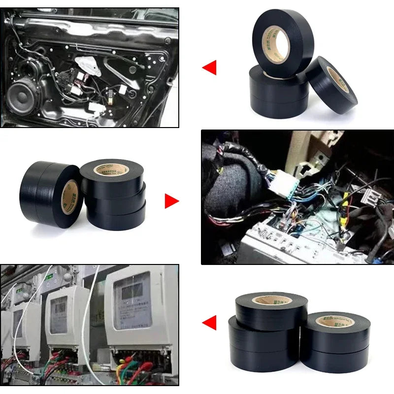 30M/Rolls x Width 19mm Black heat-resistant PVC Electrical Tape Waterproof Insulating Protection for Sealing Wires Cable Tape