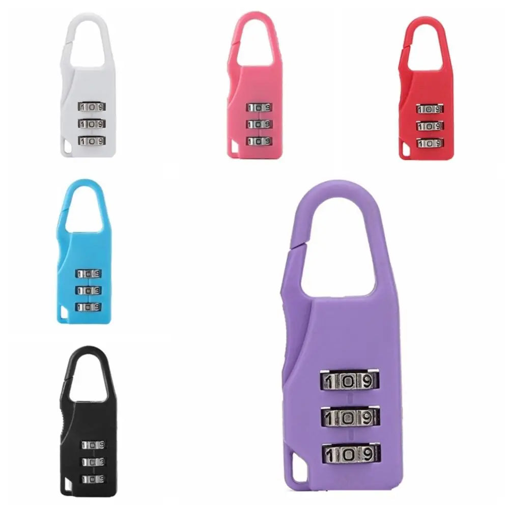 Digit Suitcase Combination Lock Anti-theft 3 Dial Digit Mini Combination Padlock Plastic Safty Bag Combination Padlock