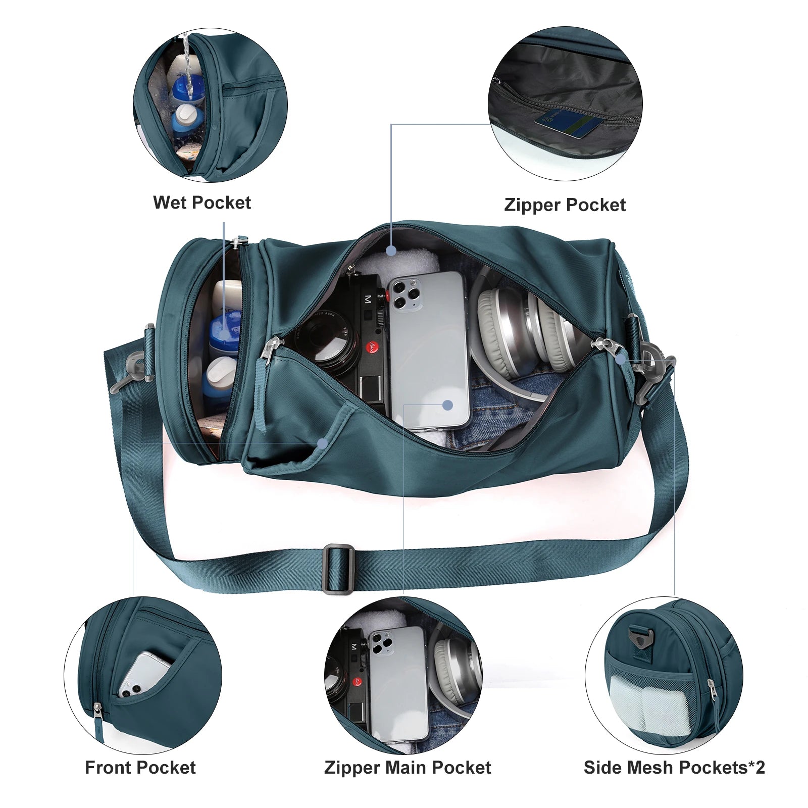 Versatile Daypack Gym Bag Yoga Crossbody Bag For Women Men, Sports Hiking Bag With Shoe Compartment Wet Clothes Compartment Bag