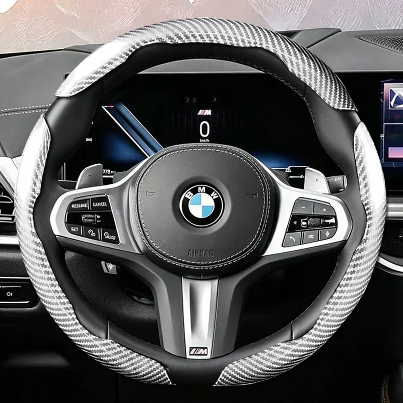 Suitable for Bmw Carbon Fiber Texture Steering Wheel Cover  for X3 3 5 2 4 1 7 8 Series X1 X5 X2 X4 X6 X7 Ix I4 I5 I7 Z4