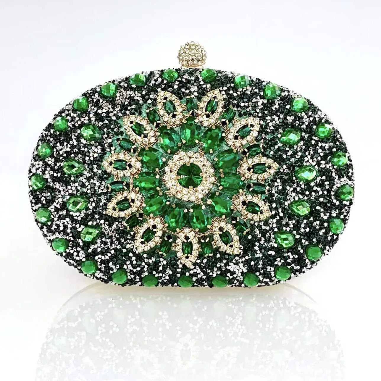 Flower Rhinestones Evening Bags Metal Prom Clutch Diamonds Clutch with Chain Shoulder Handbags Wedding Female Dress Purse Gift