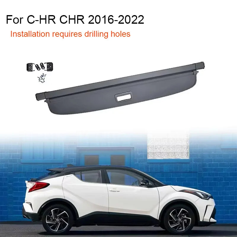 Trunk Curtain Cover Organizer For Toyota C-HR CHR 2016-2022 SUV Rear Rack Partition Shelter Shield Shade Luggage Cargo Storage