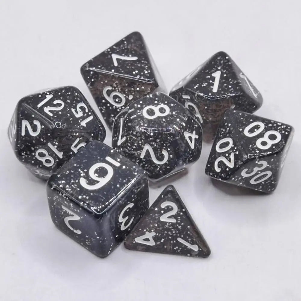 7Pcs Digital Dice Set Double Colors Acrylic Table Game Opaque Polyhedral Dices for DND Dice Tabletop Role-Playing Game Dice Gift