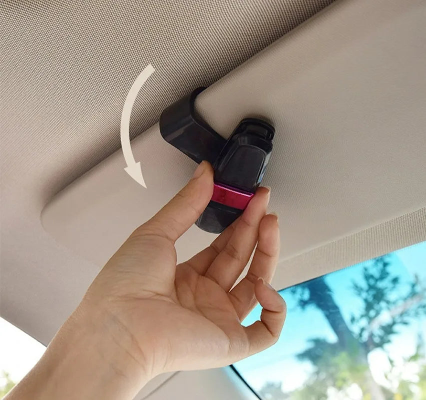 2PCS Car Glasses Case Auto Sun Visor Glasses Holder Sunglasses Clip Sunglasses Eyeglasses Card Holder Car Accessories Interior