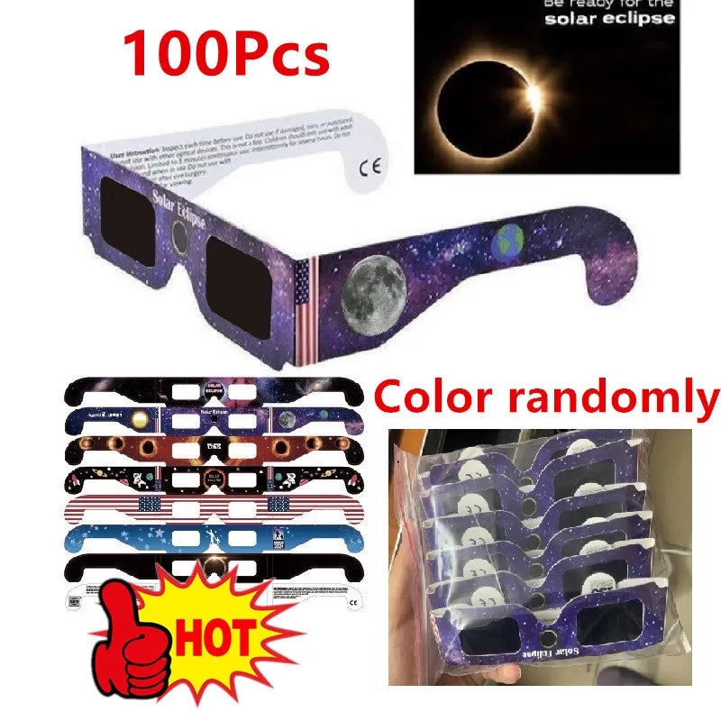 10/20/30/50/100Pcs Paper Solar Eclipse Glasses Safe For Direct Sun Viewing Observe Total Eclipses Partial Eclipse Wholesale