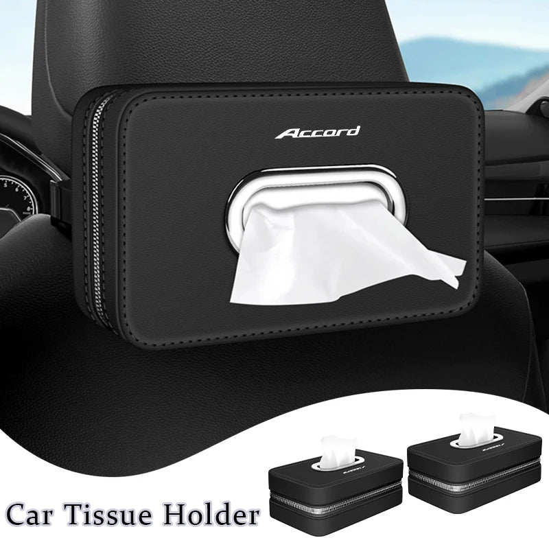 Leather Car Tissue Box Centre Console Tissue Case Accessories For Honda Civic Fit Accord Odyssey City Pilot Jazz CRV HRV