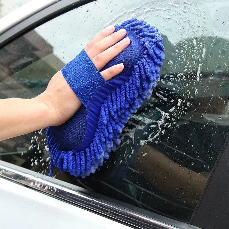 1/2pcsMicrofiber Car Cleaning Sponge  Tool for Auto, Home, and Motorcycle - Gentle on Surfaces, Removes Dirt and Grime with Ease