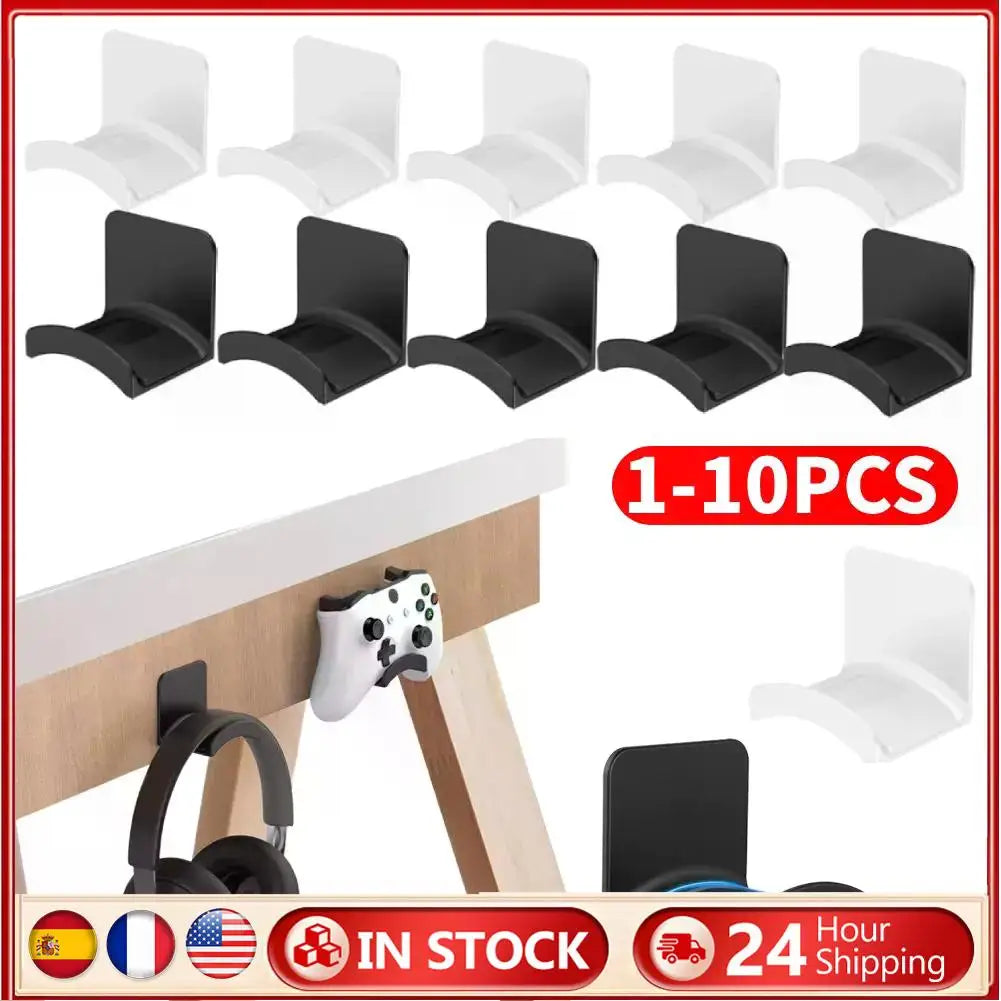 1-10pcs Universal Headphone Stand Adhesive Headphone Hook Headphone Holder for Easy Damage-Free Wall Desk Or PC Mounting