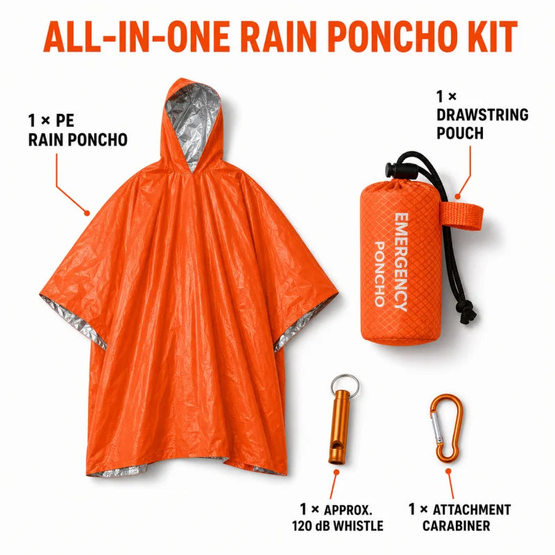 Emergency Raincoat Poncho Waterproof Rainwear Blanket Survival Camping Equipment Cold Insulation Rainwear Camping Equipment