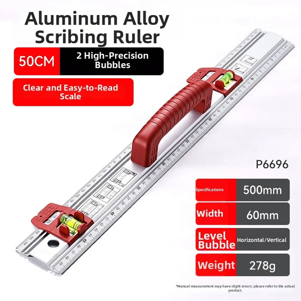 Multi Function Aluminum Level Ruler For Construction DIY Projects With Non Slip Handle And Hanging Hook